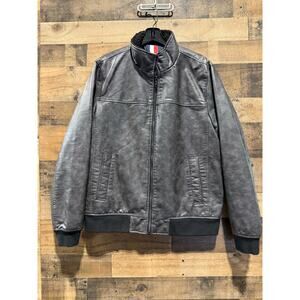 Tommy Hilfiger - Faux Leather- Bomber Jacket - Women Size L